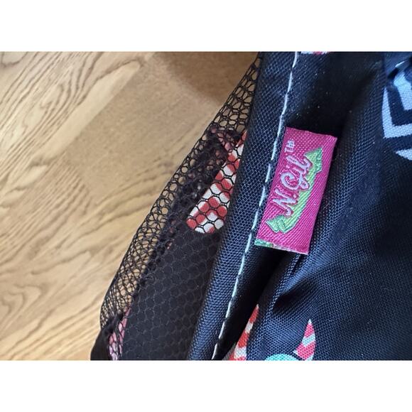 Turtle Tote Bag by N. Gil Large Black Water Resistant Top Zip, pockets Intial J - Picture 11 of 15